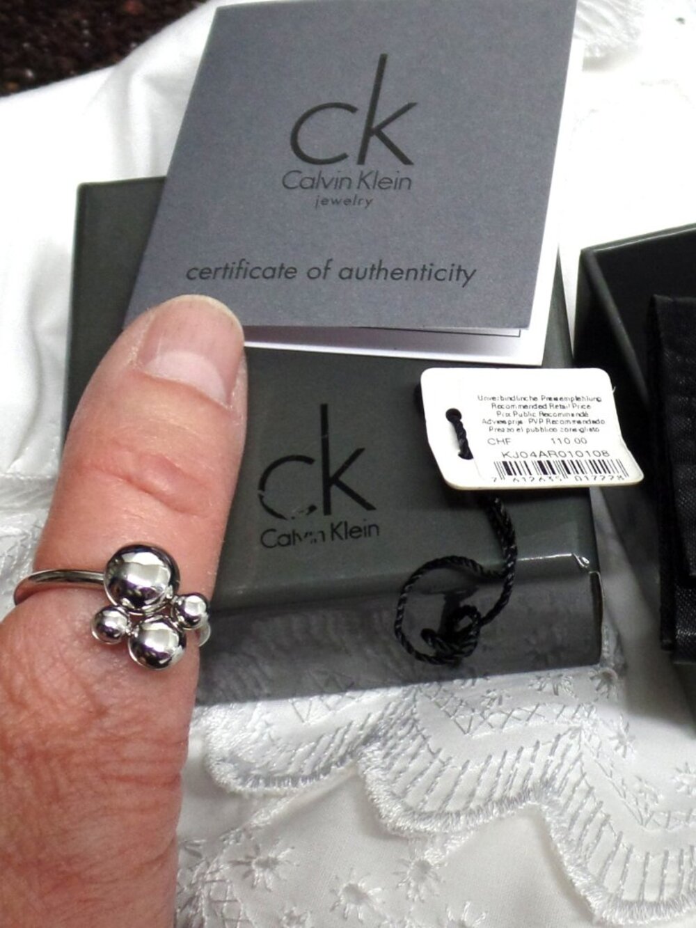 Calvin Klein Silver Fidget Spinner Ring Size 8 NWT NIB